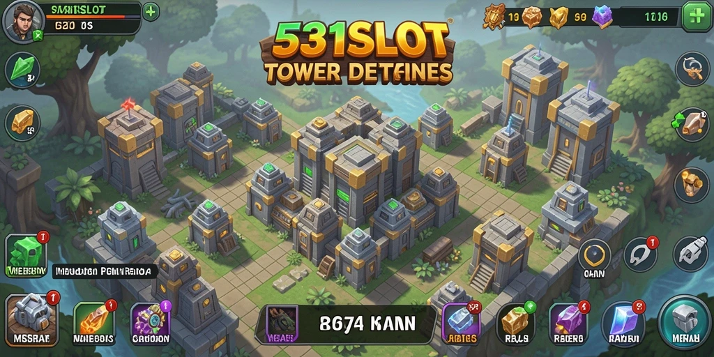 Tampilan gameplay menegangkan di 531SLOT, dengan strategi Tower Defense yang kompleks.