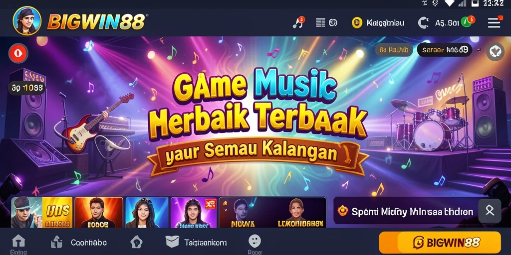 Screenshot gameplay <strong>BIGWIN88</strong> menunjukkan pemain menikmati permainan musik yang seru.