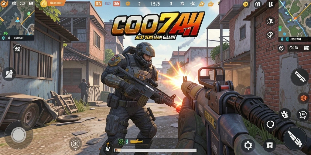Tampilan gameplay seru dan dinamis di COO77.
