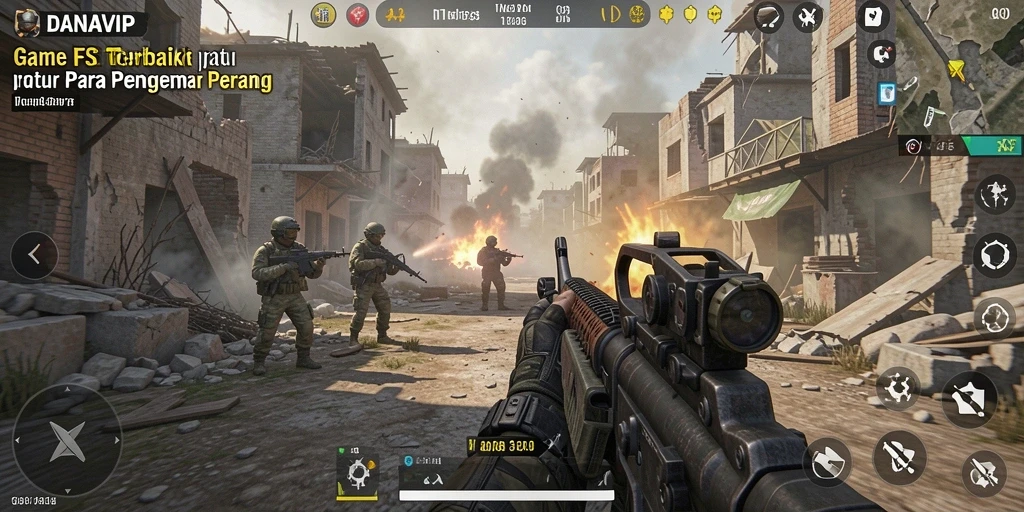 Gameplay menegangkan dari DANAVIP dalam aksi FPS di medan perang.