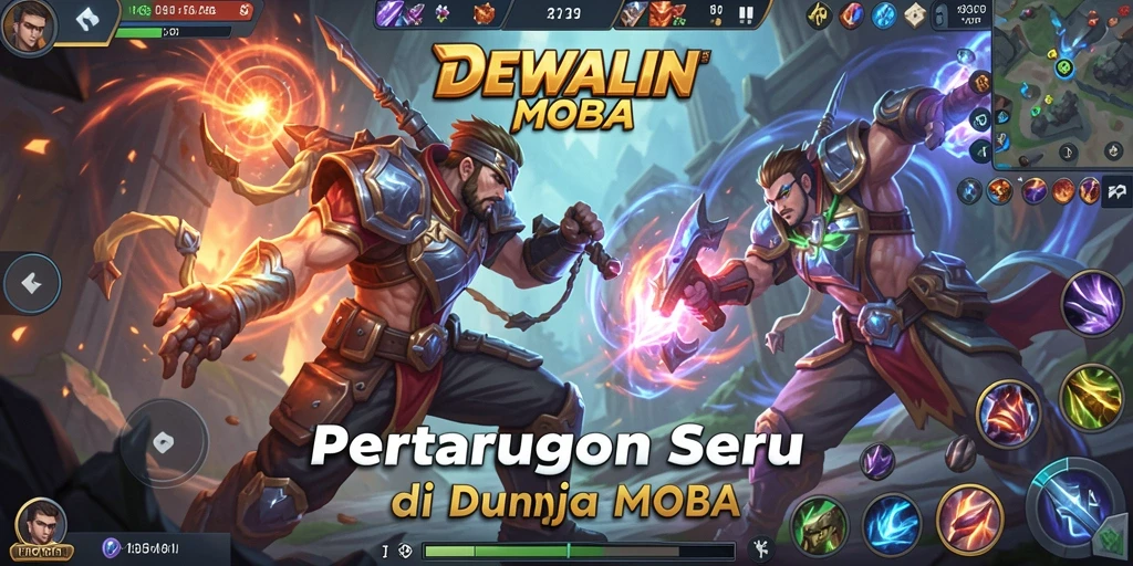 Tangkapan layar dari gameplay seru DEWALIN di arena MOBA.
