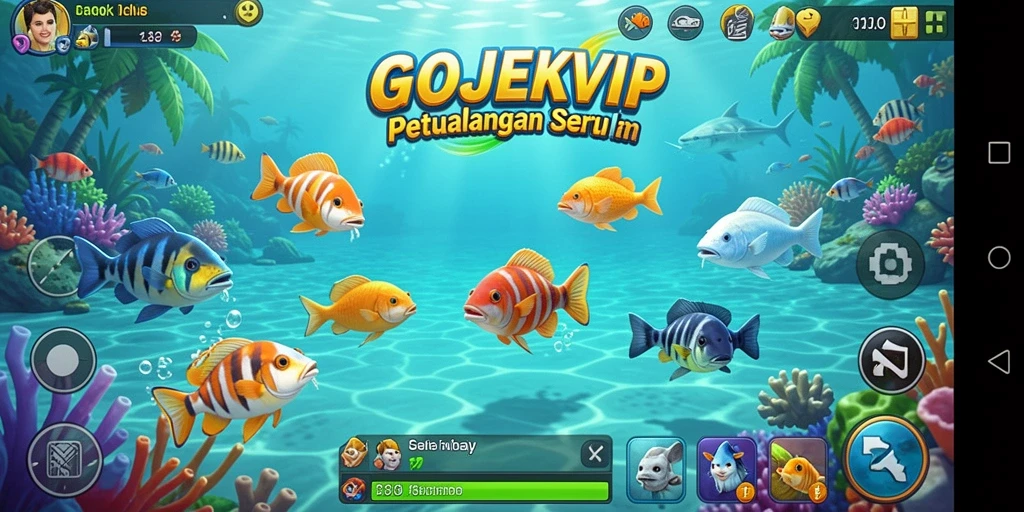 Tangkapan ikan seru dalam gameplay GOJEKVIP.
