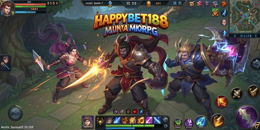 Screenshot utama dari gameplay seru dalam HAPPYBET188 yang menampilkan pertarungan epik.
