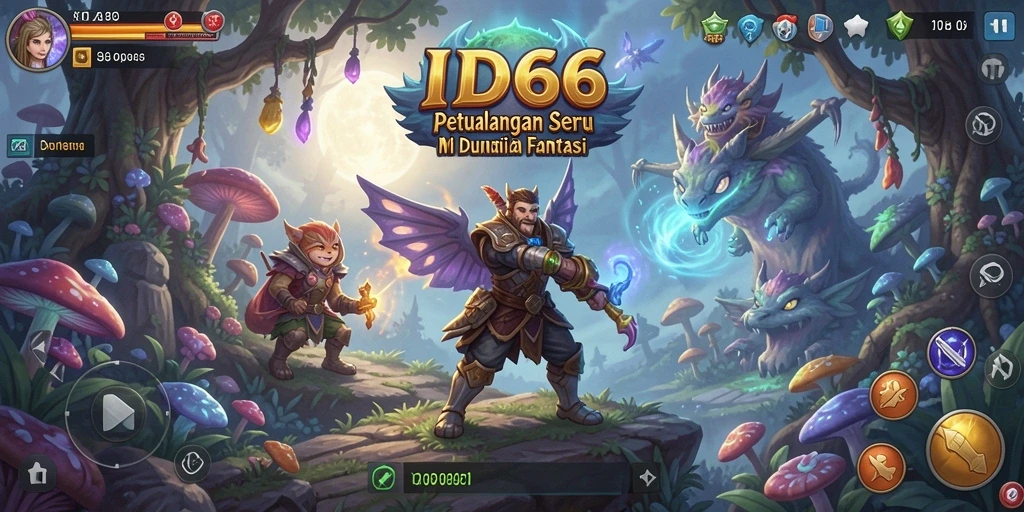 Tangkapan layar menunjukkan aksi seru dalam game petualangan ID66.