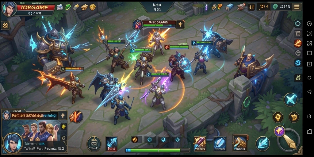 Screenshot permainan IDRGAME menampilkan aksi pertempuran SLG yang mendebarkan.