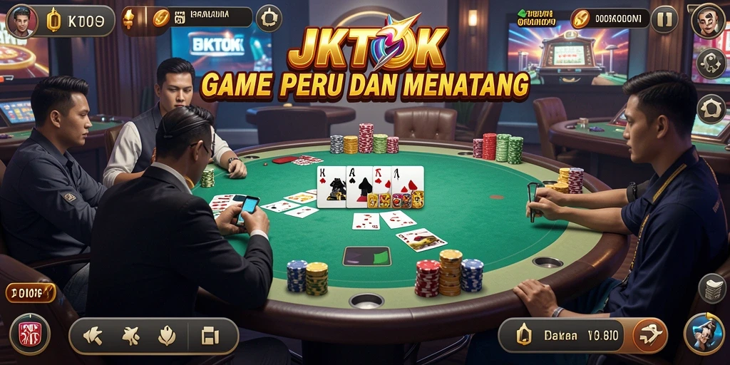Tampilan gameplay JKTOK yang menegangkan dalam permainan Poker.