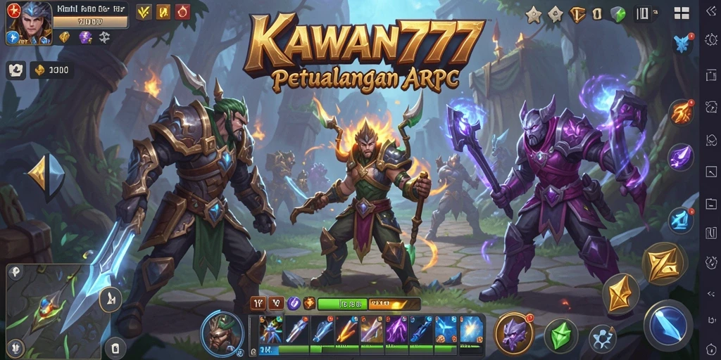 Tangkapan layar gameplay KAWAN777 menampilkan pertarungan seru di dunia ARPG.