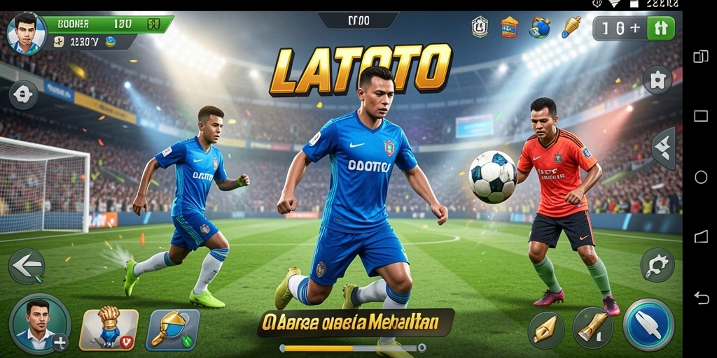 Tampilan gameplay LATOTO yang penuh aksi dan strategi olahraga.