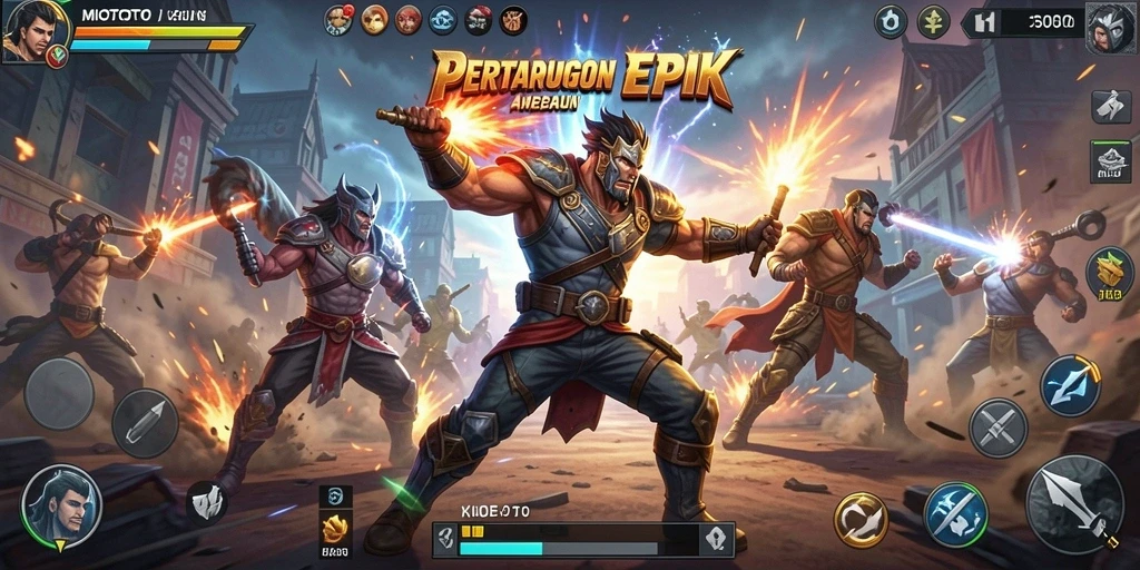 Screenshot dari MIOTOTO menampilkan aksi pertarungan yang mendebarkan.
