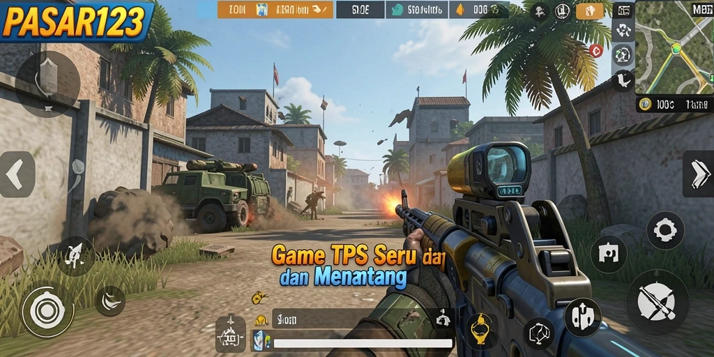 Tampilan gameplay seru di PASAR123 dengan aksi TPS yang mendebarkan.