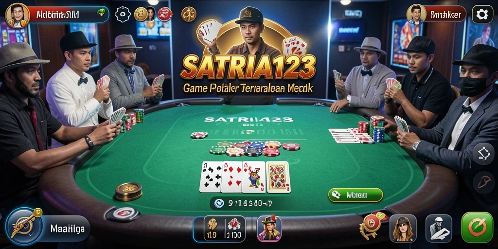 Tampilan gameplay Poker SATRIA123 yang menarik dan kompetitif.