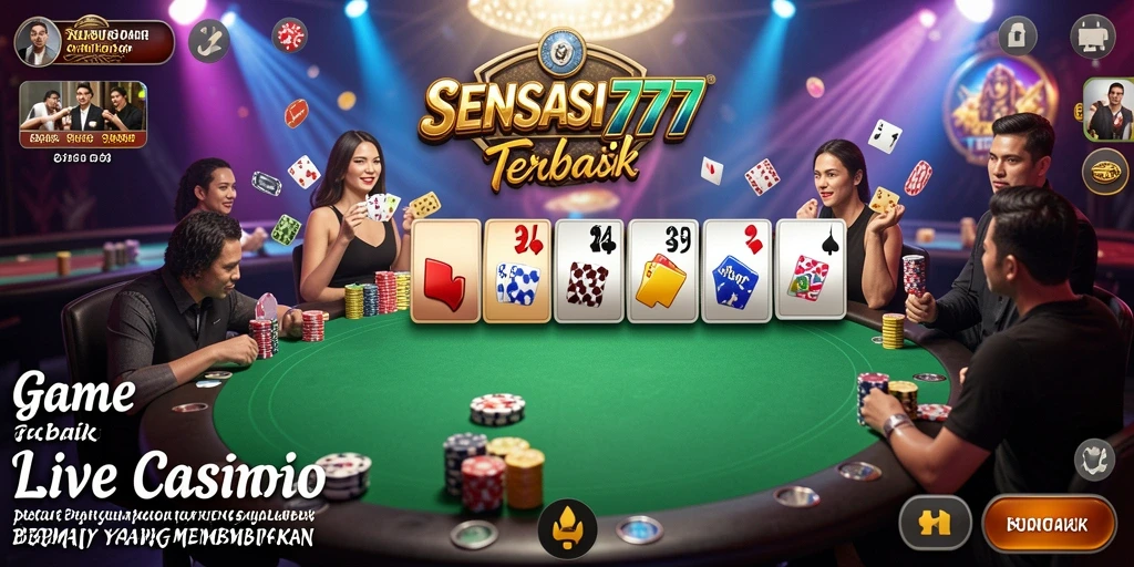Tangkapan layar gameplay SENSASI777 yang menampilkan suasana Live Casino yang mengesankan.