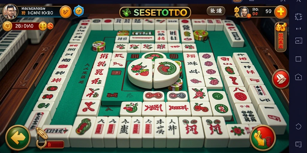 Tangkapan layar utama SESETOTO menampilkan aksi seru permainan Mahjong.